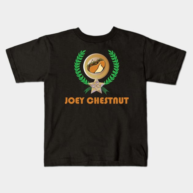 Indulge in Victory with the Iconic Joey Chestnut T-Shirt Print: A Celebration of Competitive Eating Excellence Kids T-Shirt by Cool Art Clothing